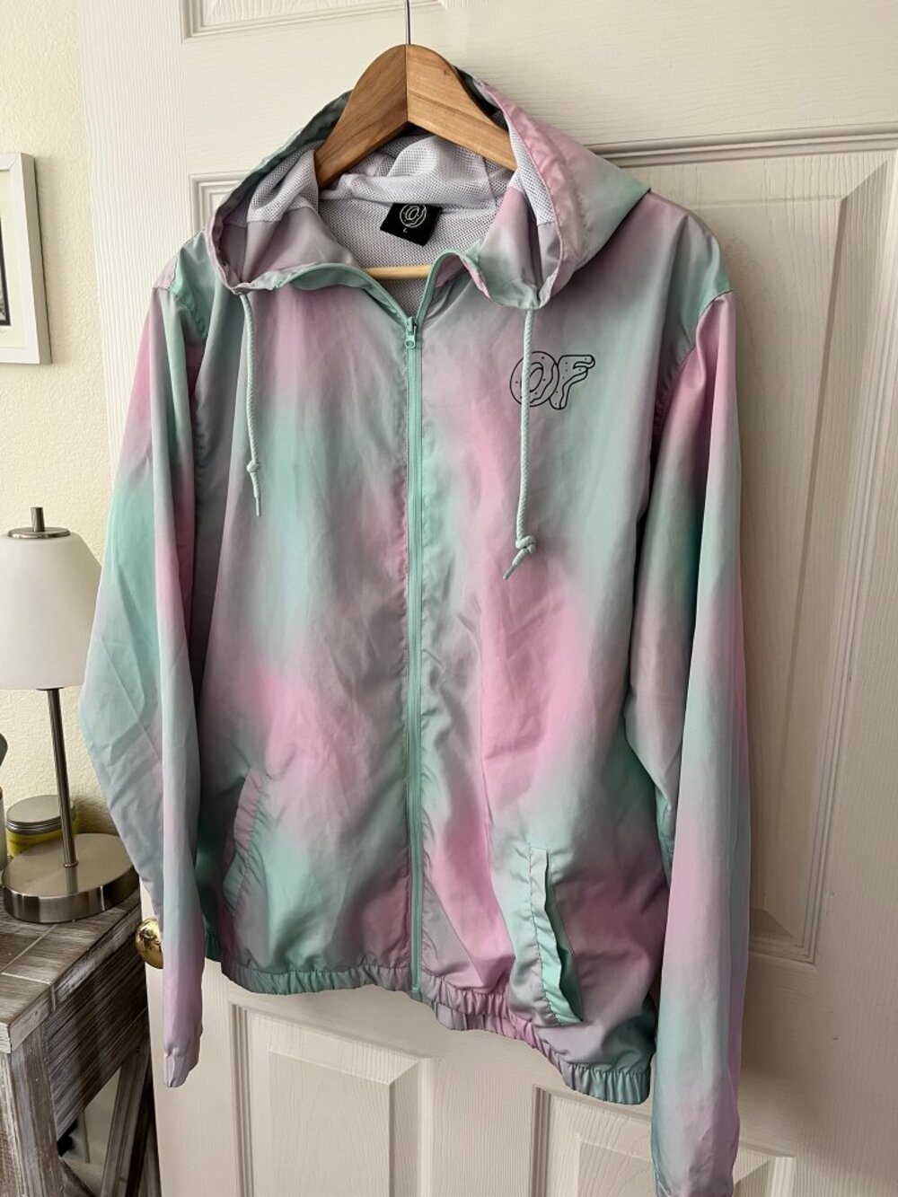 Odd Future OFWGKTA Pastel Hooded Windbreaker Jacket Pink Mint L